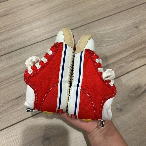 Miki House Second Shoes Red Canvas Logo Strap Sneakers Toddler Size 8 (14 cm) - Picture 8 of 11